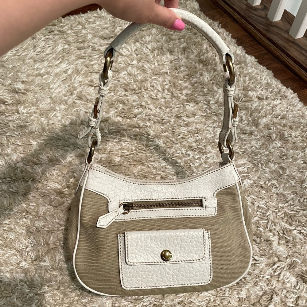Prada Canvas and Leather Shoulder Bag